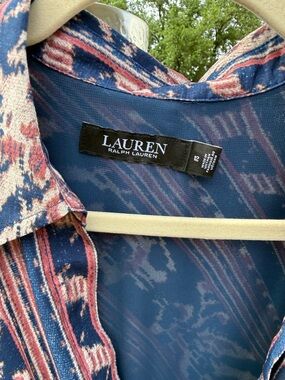 LAUREN Ralph Lauren Blue and Red Printed Dress.